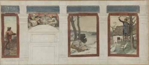 Sketch for the town hall in 4th arrondissement: November, December, January, February, 1884.