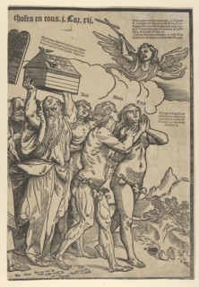 The Triumph of Christ: the last sheet on the right showing Adam and Eve who lead the procession , ca. 1510-11.
