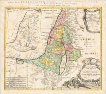 Map of the Holy Land Divided into the Twelve Tribes of Israel , ca 1730. Private Collection.
