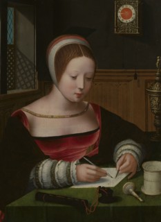 Mary Magdalene Writing, First Half of 16th cen. Found in the collection of the Muzeum Narodowe, Krakow.