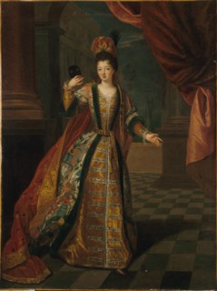 Presumed portrait of Mademoiselle de Nantes (Louise-Francoise de Bourbon, 1673-1743), in ballgown, c1690.