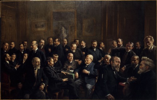 Group portrait of members of the Association of French Republican Journalists, 1907.