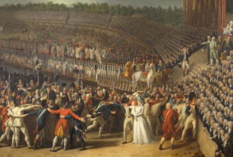 Fete de la Federation July 14, 1790, at the Champ-de-Mars, current 7th arrondissement, 1792.