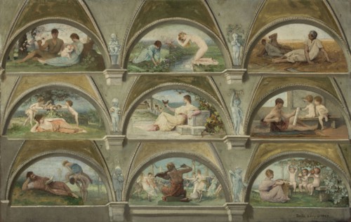Sketch for the salon des caryatids at the Hotel de Ville in Paris: Allegorical scenes of daily life (vaults), 1890.