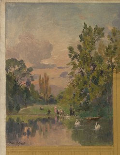Sketch for the reception hall at the town hall of Vincennes: Views of Vincennes, 1898.