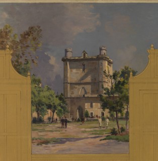 Sketch for the reception hall at the town hall of Vincennes: Views of Vincennes, 1898.