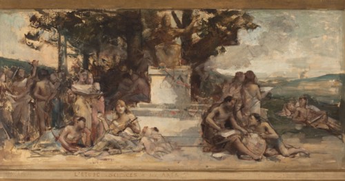 Sketch for the town hall in the 4th arrondissement: Study of science and the Arts, 1884.