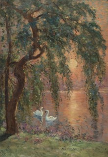 Sketch for the town hall of Joinville-le-Pont: Lac d'Amour - the weeping willow, c1918.