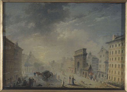 Porte Saint-Martin and the boulevard, current 10th arrondissement, between 1801 and 1850.