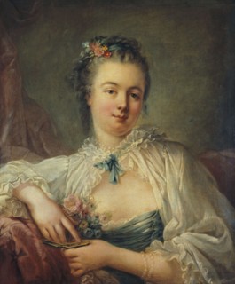 Portrait thought to be Jeanne-Elisabeth-Victoire Deshays, wife of the artist, c1760-1763.