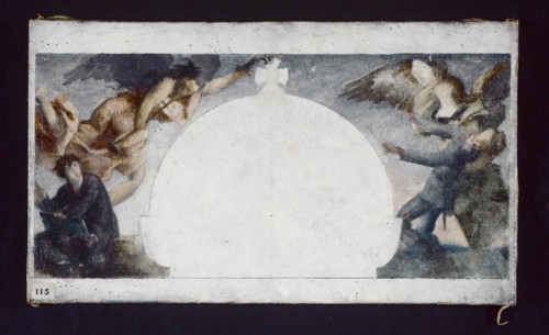 Sketch for the painting of the war memorial to the dead of the 1870 war at Lycee Chaptal, c1879.