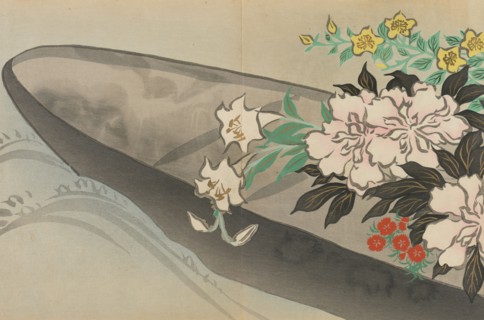 Flower boat (Hanabune). From the series "A World of Things (Momoyogusa)", 1909-1910. Private Collection.