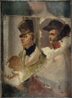 Études de têtes pour "La Barrière de Clichy - Défense de Paris, le 30 mars 1814", c1820.