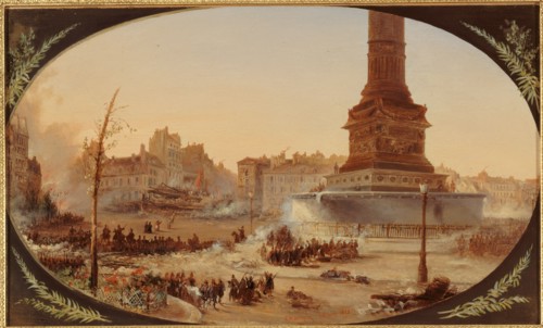 Place de la Bastille and barricade at the entrance to Faubourg Saint-Antoine, June 25, 1848.