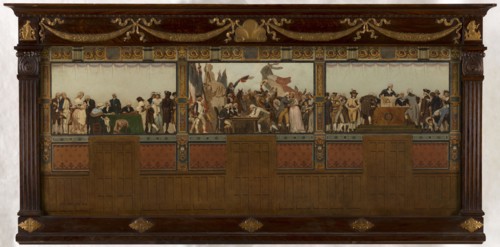 Sketch for the reception hall of the town hall of the 20th arrondissement: Birth, homeland, duty, rights, 1884.