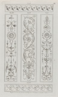 Panels of Ornament, nos. XLII-XLVI ("Designs for Various Ornaments," pl. 14), May 30, 1778.