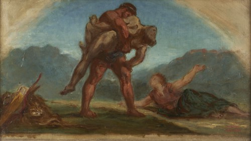 Esquisse pour le salon de la Paix de l'Hôtel de Ville de Paris : Hercule étouffant Antée, between 1852 and 1854.