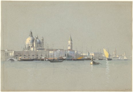 View across the Giudecca Canal toward the Salute and the Campanile of San Marco, c. 1875.
