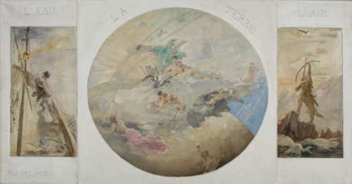 Sketch for dining room in the Hotel de Ville in Paris: Water, Earth, Air, between 1891 and 1892.