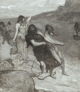 Fishing, sketch for the amphitheatre of palaeontology at the Museum of Natural History in Paris, 1897.