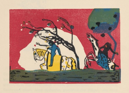 Two Riders Before Red (Zwei Reiter vor Rot). From Klänge (Sounds) , 1913. Private Collection.