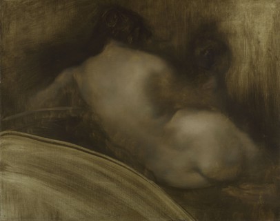Esquisse pour le salon des Sciences de l'Hôtel de Ville de Paris : femme nue de dos, figure d'écoinçon, between 1889 and 1891.