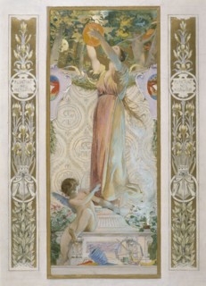 Sketch for the 'festival staircase' at the Hotel de Ville in Paris: Festival lighting, c1888-1898.