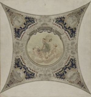 Sketch for the Lobau gallery at the Hotel de Ville in Paris: The tambourine, the monuments of Paris, 1890.