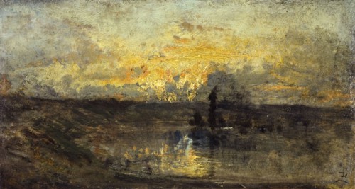 Tournant de rivière (au recto) ; trois études (au verso), between 1850 and 1860.