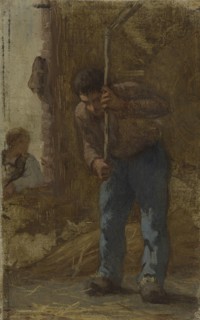 History of wheat: Threshing: Sketch for the school in rue Dombasle, 15th arrondissement of Paris.