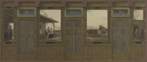 Esquisse pour la mairie du 20ème arrondissement : Les soins domestiques, l'instruction, le travail, l'éducation, 1884.