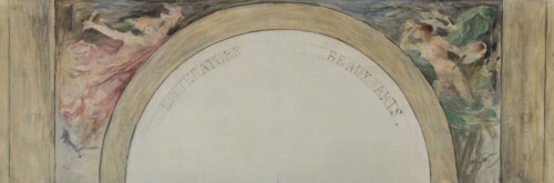 Esquisse pour le salon d'entrée de l'Hôtel de Ville de Paris : La Littérature et les Beaux-arts, 1892.
