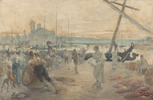 Esquisse pour la salle d'audience du tribunal de commerce de Paris : Les Nautes parisiens à l'époque gallo-romaine, c.1890.
