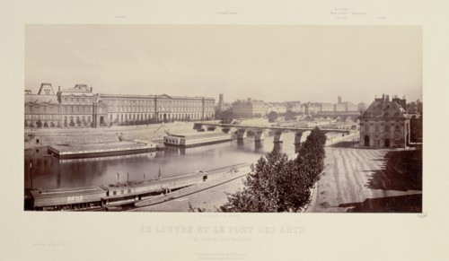 The Louvre and Pont des Arts. View taken from the Malaquais quay, between 1850 and 1860.