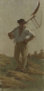 History of wheat: Harvester at rest: Sketch for the school in rue Dombasle, 15th arrondissement of Paris, 1879.