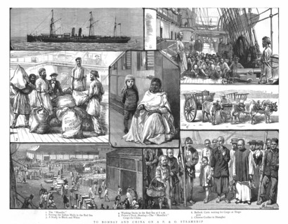 'To Bombay and China on a P&O Steamship', 1886.  Creator: Unknown.