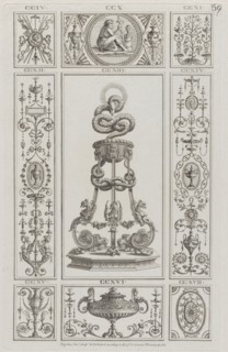 Tripod and Panels of Ornament, nos. CCIV-CCXVII ("Designs for Various Ornaments," pl. 39), February 29, 1782.