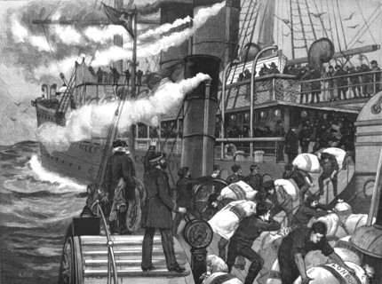'The 'Oregon' Landing Mails at Queenstown', 1886.  Creator: Unknown.