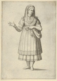 Girl from the Island of Paros, from 'Les quatre premiers livres des navigations et pérégri..., 1568. Creator: Anon.