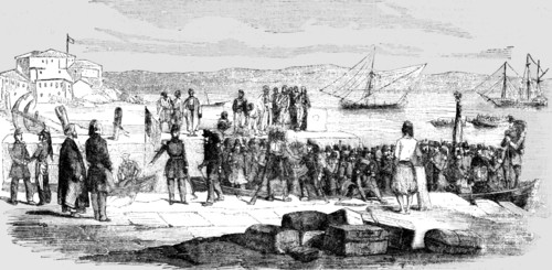 'Landing of the Chasseurs de Vincennes at Gallipoli', 1854 Creator: Unknown.
