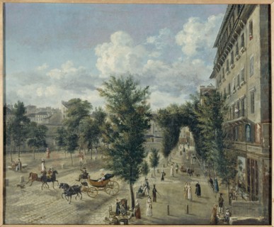 Boulevard des Capucines and rue Basse-du-Rempart, 2nd and 9th arrondissements, between 1818 and 1820.