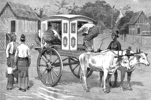 'Our Burmese sisters going for an afternoon call', 1886.  Creator: Unknown.