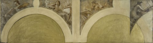 Esquisse pour le salon des Arts de l'Hôtel de Ville de Paris : La peinture, la sculpture..., c.1891. Creator: Theobald Chartran.