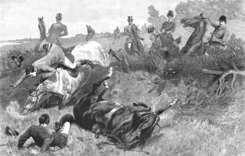 ''Ware Wire!'- An incident in the Hunting Field', 1890. Creator: Unknown.