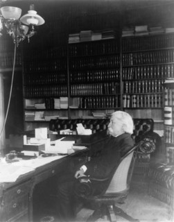 Melville Weston Fuller, full-length portrait, seated at desk, facing left, c1899. Creator: Frances Benjamin Johnston.