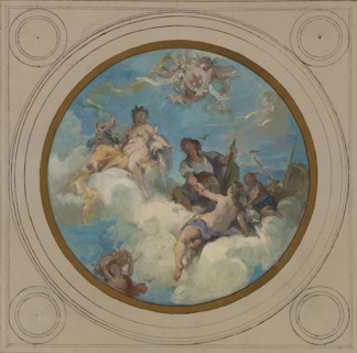 Sketch for the town hall in Pantin: Allegories of the Canal de l'Ourcq, Labour and Navigat..., 1886. Creator: Henri Leopold Levy.