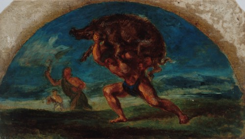 Esquisse pour le salon de la Paix de l'Hôtel de Ville de Paris : Hercule et le..., c.1852-1854. Creator: Pierre Andrieu.