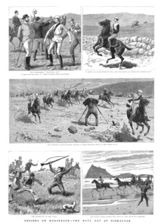 ''Sailors on Horseback- The Navy Cup at Gibraltar', 1890. Creator: Unknown.