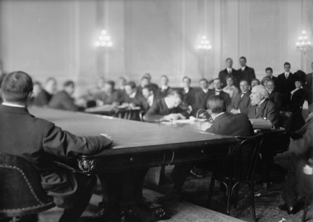 James Jerome Hill, President - Great Northern Railway - Before Stanley Committee, 1911. Creator: Harris & Ewing.