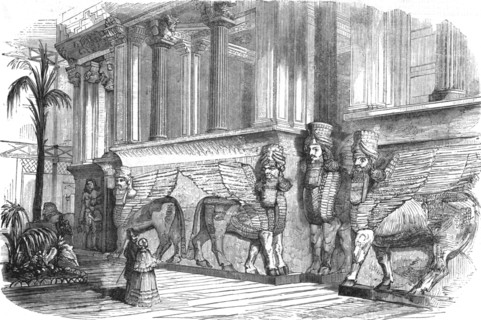 'Crystal Palace, Sydenham; Entrance to the Assyrian Court', 1854. Creator: Unknown.